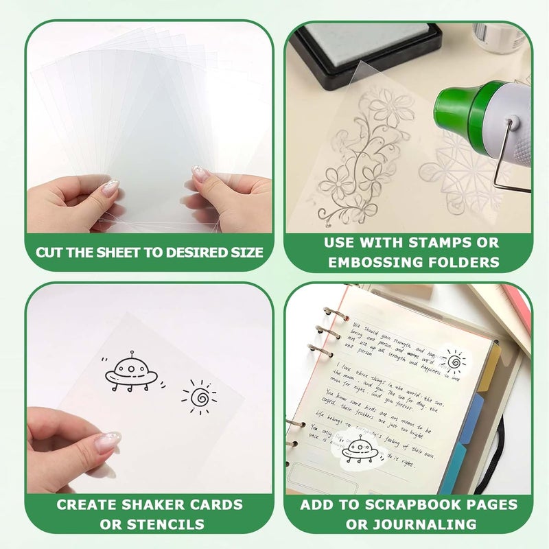 Pretwad Clear Acetate Sheets for Shaker Cards - 30 Pcs Heat Resistant Acetate Sheets, Transparent Plastic Sheet, Plastic Film for DIY Crafts, Scrapbooking, Epoxy Resin Mold & Photo Frames, 4.3x6.3inch 0.005" - Image 3